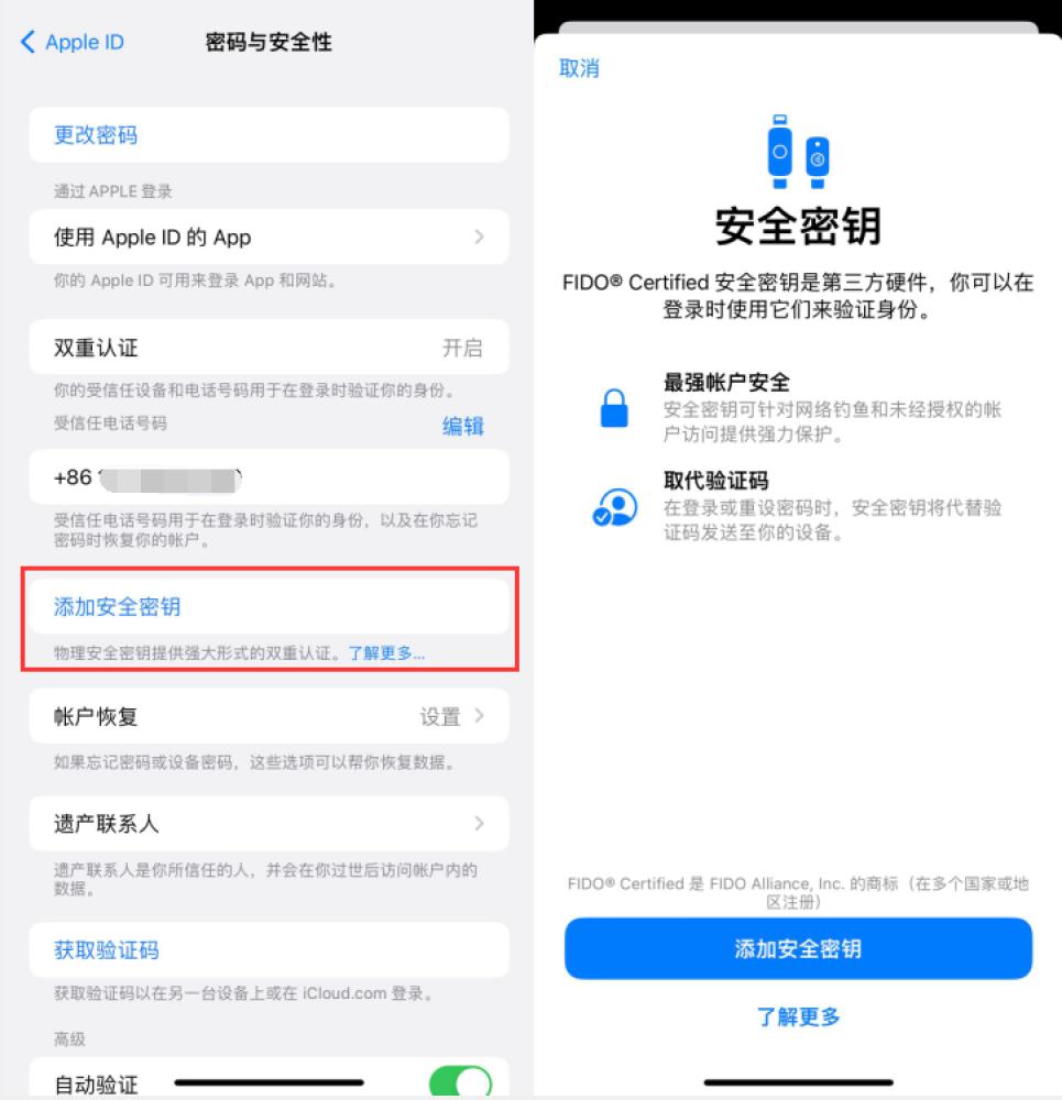 炉霍苹果服务网点分享物理安全密钥有什么用？iOS 16.3新增支持物理安全密钥会更安全吗？ 